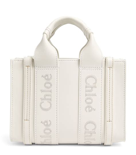 chloe woody white|chloe woody tote leather.